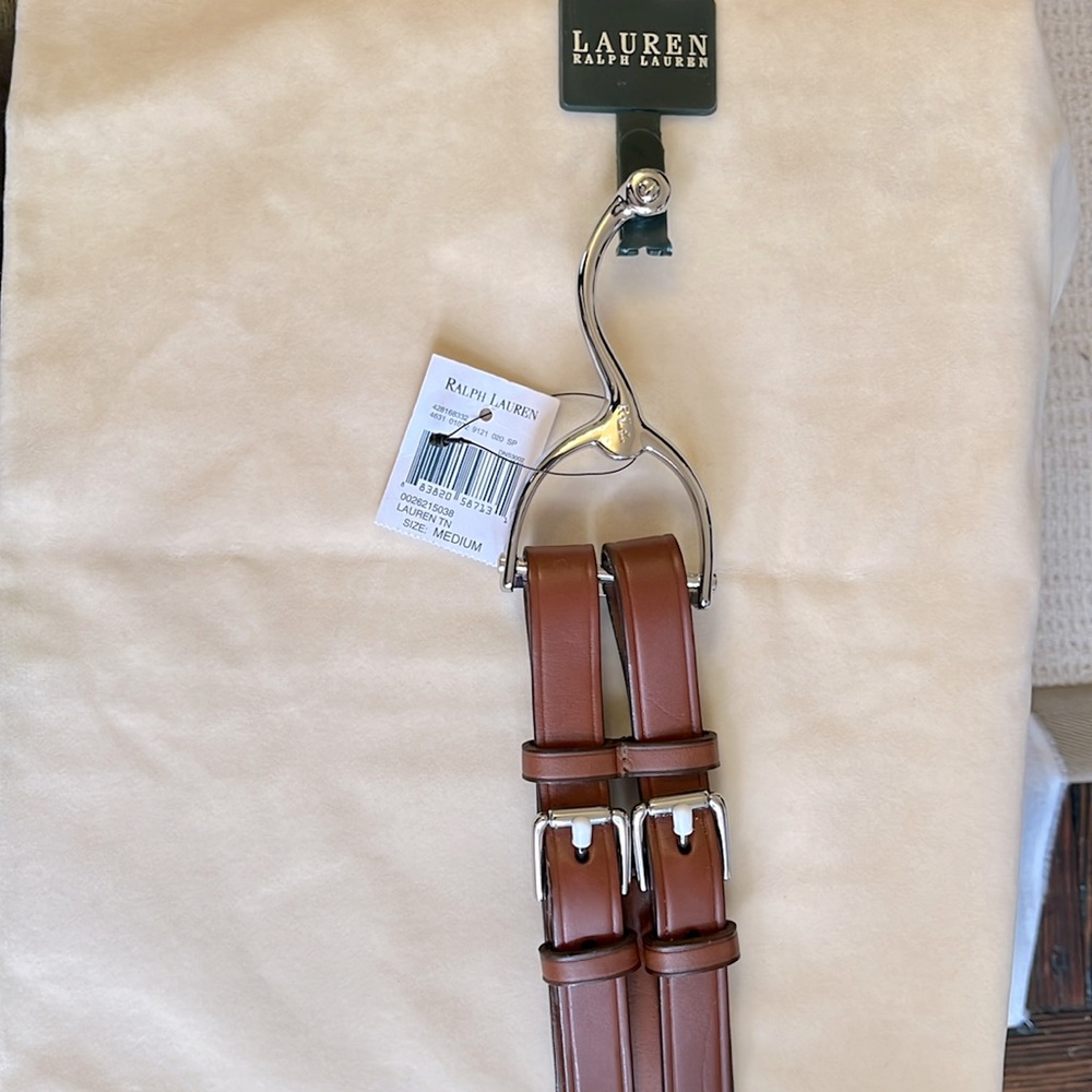 Lauren Ralph Lauren Equestrian Bit Brown Belt size Medium NWT